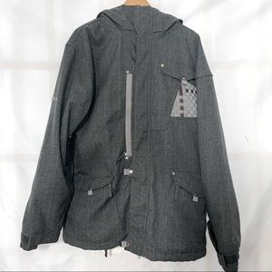 686 Snowboarding Skiing Winter Jacket Coat Size Large Grey
